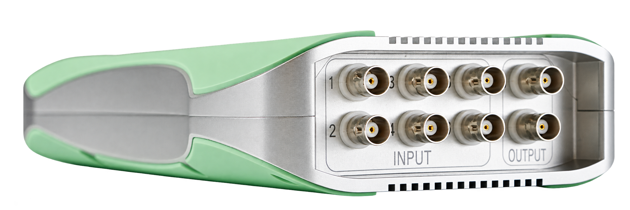 T2000 analyzer photo with background removed, showing six input and two output BNC connectors
